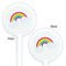 Rainbows and Unicorns White Plastic 5.5" Stir Stick - Double Sided - Round - Front & Back