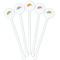 Rainbows and Unicorns White Plastic 5.5" Stir Stick - Fan View