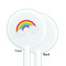 Rainbows and Unicorns White Plastic 5.5" Stir Stick - Single Sided - Round - Front & Back