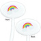 Rainbows and Unicorns White Plastic 7" Stir Stick - Double Sided - Oval - Front & Back