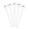 Rainbows and Unicorns White Plastic 7" Stir Stick - Round - Fan View