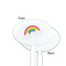 Rainbows and Unicorns White Plastic 7" Stir Stick - Single Sided - Oval - Front & Back