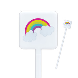 Rainbows and Unicorns Square Plastic Stir Sticks - Double Sided