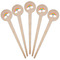 Rainbows and Unicorns Wooden 4" Food Pick - Round - Fan View