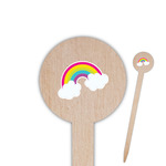 Rainbows and Unicorns 6" Round Wooden Food Picks - Double Sided