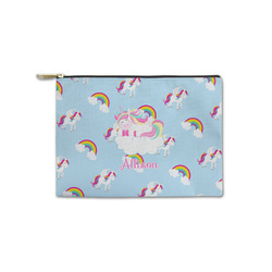 Rainbows and Unicorns Zipper Pouch - Small - 8.5"x6" w/ Name or Text