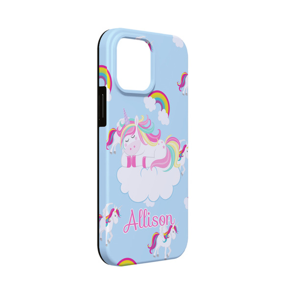 Custom Rainbows and Unicorns iPhone Case - Rubber Lined - iPhone 13 Mini (Personalized)