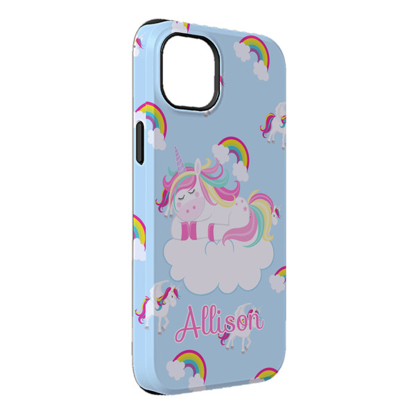 Custom Rainbows and Unicorns iPhone Case - Rubber Lined - iPhone 14 Plus (Personalized)