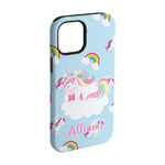 Rainbows and Unicorns iPhone Case - Rubber Lined - iPhone 15 Pro (Personalized)