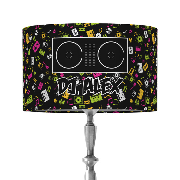 Custom DJ Music Master 12" Drum Lamp Shade - Fabric (Personalized)