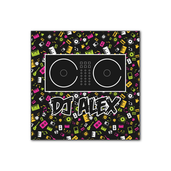 Custom DJ Music Master Wood Print - 12x12 (Personalized)