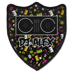 Music DJ Master Iron on Shield Patch B w/ Name or Text