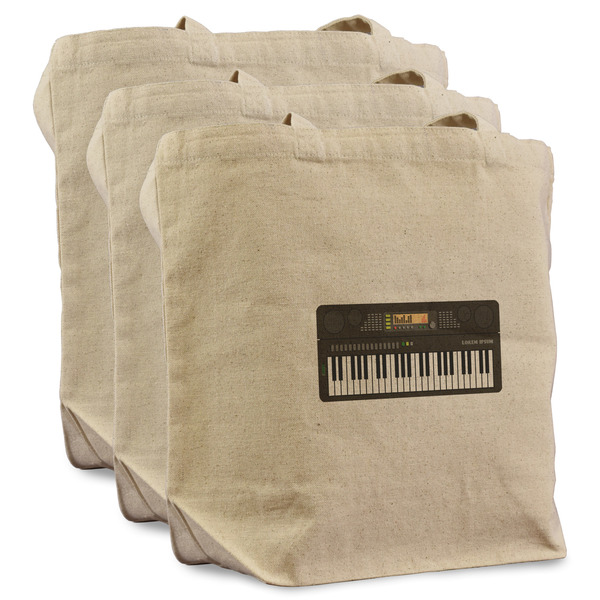 Custom DJ Music Master Reusable Cotton Grocery Bags - Set of 3