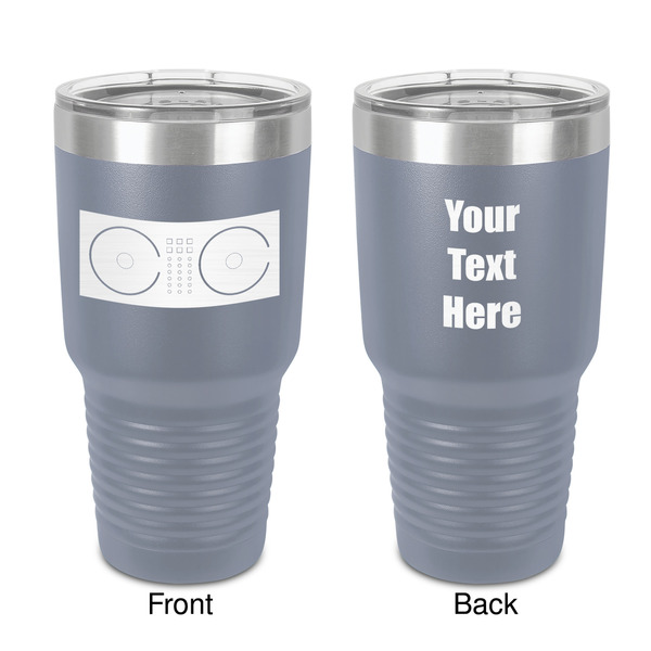 Custom DJ Music Master 30 oz Stainless Steel Tumbler - Grey - Double-Sided (Personalized)