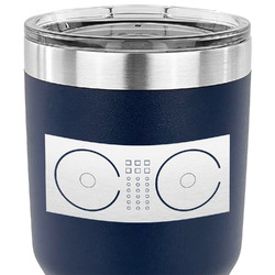 DJ Music Master 30 oz Stainless Steel Tumbler - Navy - Single Sided