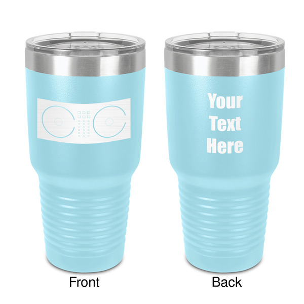 Custom DJ Music Master 30 oz Stainless Steel Tumbler - Teal - Double-Sided (Personalized)