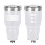 DJ Music Master 30 oz Stainless Steel Tumbler - White - Double-Sided (Personalized)