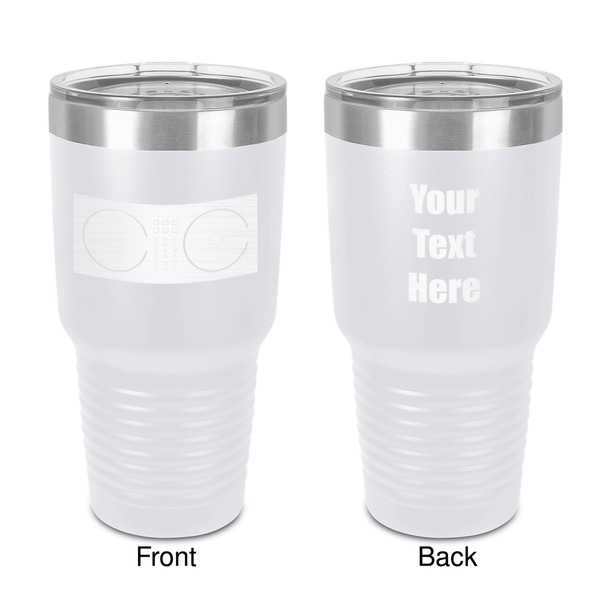 Custom DJ Music Master 30 oz Stainless Steel Tumbler - White - Double-Sided (Personalized)