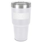 DJ Music Master 30 oz Stainless Steel Tumbler - White - Single-Sided