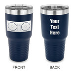 DJ Music Master 30 oz Stainless Steel Tumbler - Navy - Double Sided (Personalized)