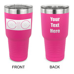 DJ Music Master 30 oz Stainless Steel Tumbler - Pink - Double Sided (Personalized)