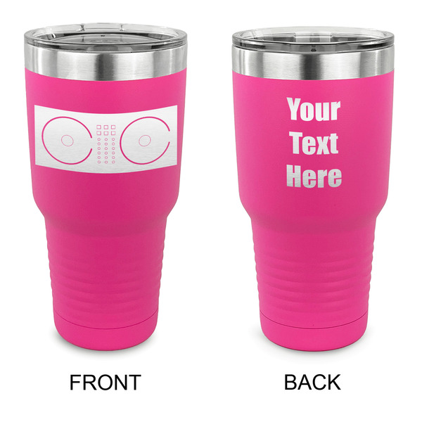 Custom DJ Music Master 30 oz Stainless Steel Tumbler - Pink - Double Sided (Personalized)