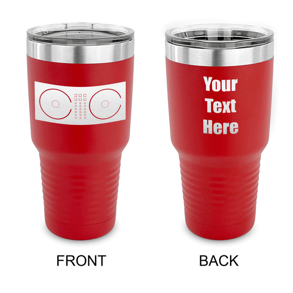 Custom DJ Music Master 30 oz Stainless Steel Tumbler - Red - Double Sided (Personalized)