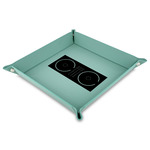 DJ Music Master Faux Leather Dice Tray - 9" x 9"  - Teal