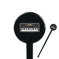 DJ Music Master 7" Round Plastic Stir Sticks - Black - Single Sided