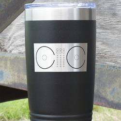 DJ Music Master 20 oz Stainless Steel Tumbler - Black - Single Sided