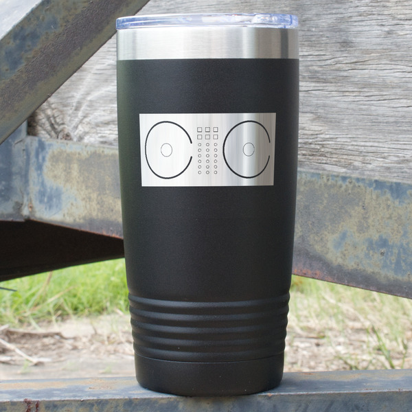 Custom DJ Music Master 20 oz Stainless Steel Tumbler - Black - Double Sided (Personalized)