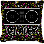 Music DJ Master Faux-Linen Throw Pillow 16" w/ Name or Text