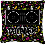 Music DJ Master Faux-Linen Throw Pillow 20" w/ Name or Text