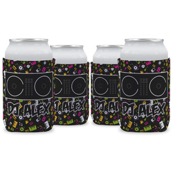 DJ Music Master Can Cooler (12 oz) - Set of 4 w/ Name or Text