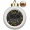 Music DJ Master Ceramic Christmas Ornament - Poinsettias (Front View)