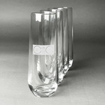 DJ Music Master Champagne Flute - Stemless Engraved - Set of 4