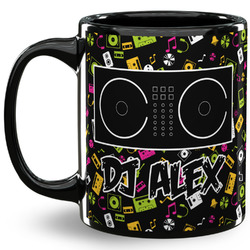 Music DJ Master 11 Oz Coffee Mug - Black (Personalized)