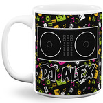 Music DJ Master 11 Oz Coffee Mug - White (Personalized)