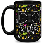 Music DJ Master 15 Oz Coffee Mug - Black (Personalized)