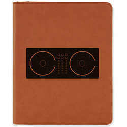 Music DJ Master Leatherette Zipper Portfolio with Notepad - Single Sided