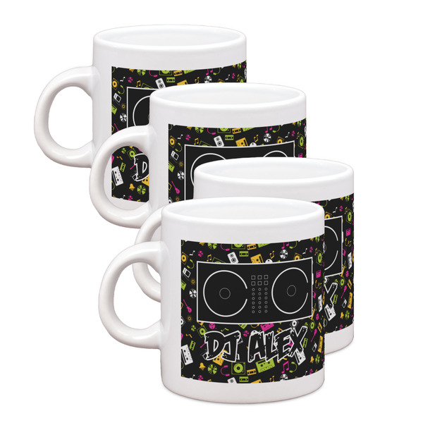 Custom Music DJ Master Single Shot Espresso Cups - Set of 4 (Personalized)