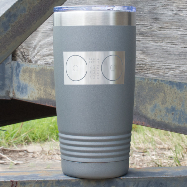 Custom DJ Music Master 20 oz Stainless Steel Tumbler - Grey - Single Sided