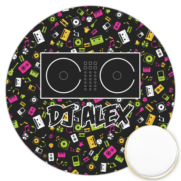 Custom DJ Music Master Printed Cookie Topper - 3.25" (Personalized)