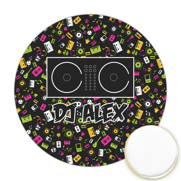 Custom DJ Music Master Printed Cookie Topper - 2.5" (Personalized)