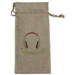 Music DJ Master Large Burlap Gift Bag - Front