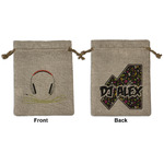 Music DJ Master Medium Burlap Gift Bag - Front & Back (Personalized)