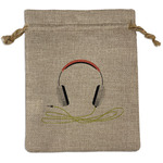 Music DJ Master Medium Burlap Gift Bag - Front