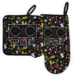 Music DJ Master Left Oven Mitt & Pot Holder Set w/ Name or Text