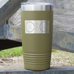 DJ Music Master 20 oz Stainless Steel Tumbler - Olive - Double Sided (Personalized)