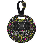 Music DJ Master Plastic Luggage Tag - Round (Personalized)